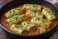 Charuto de repolho com quinoa e carne